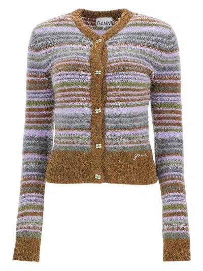 GANNI WOMEN'S STRIPED CARDIGAN