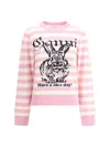 Ganni Striped Sweater With Rabbit