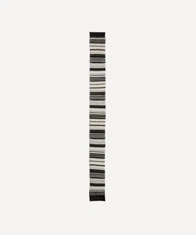 Ganni Women's Striped Wool Scarf
