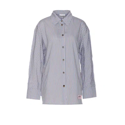 GANNI GANNI WOMEN STRIPED YARN DYED SHIRT