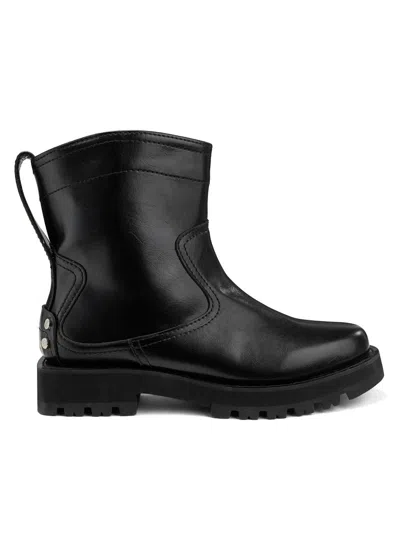 Ganni Leather Ankle Boots In Black
