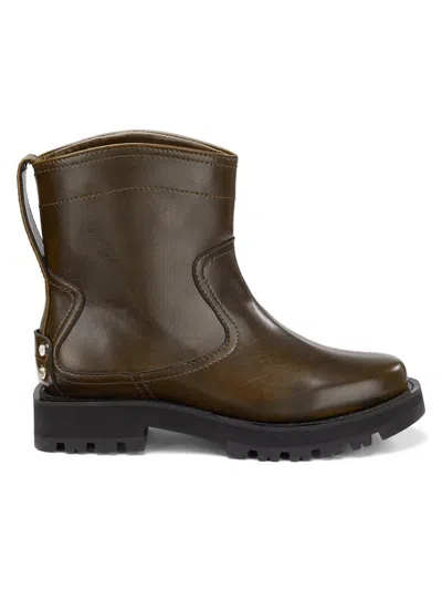 GANNI WOMEN'S STUDS CRINKLE FAUX-LEATHER HIGH BOOTS