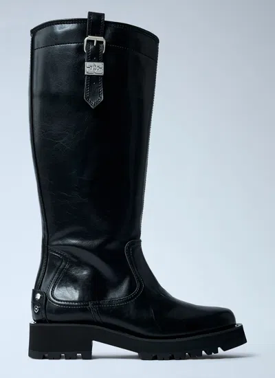 Ganni Women Studs High Boots In Black