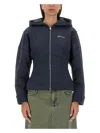 Ganni Slim-fit Hoodie With Structured Silhouette In Blue
