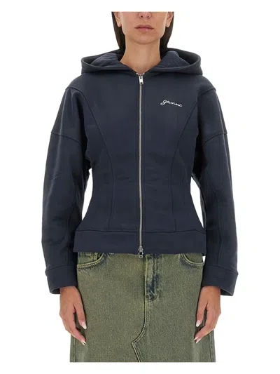 GANNI WOMEN'S SWEATSHIRT WITH LOGO