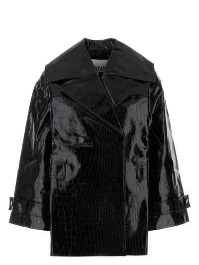 GANNI WOMEN'S SYNTHETIC LEATHER COAT