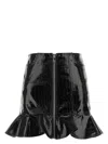 Ganni Women Black Synthetic Leather Mini Skirt
