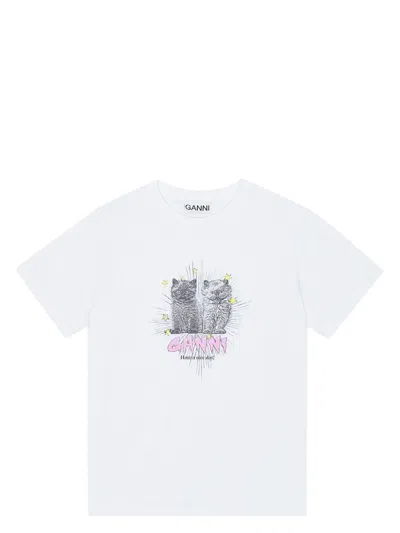 GANNI WOMEN'S T-SHIRT WITH PRINT