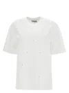 Ganni T-shirt With Rhin In White