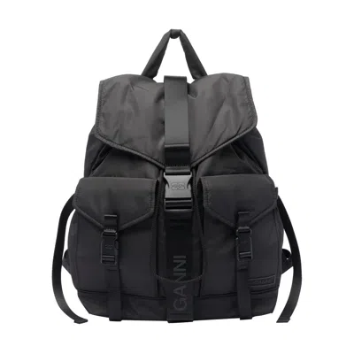 Ganni Women Tech Backpack In Black
