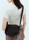 Ganni Small Recycled Tech Shoulder Bag In Black