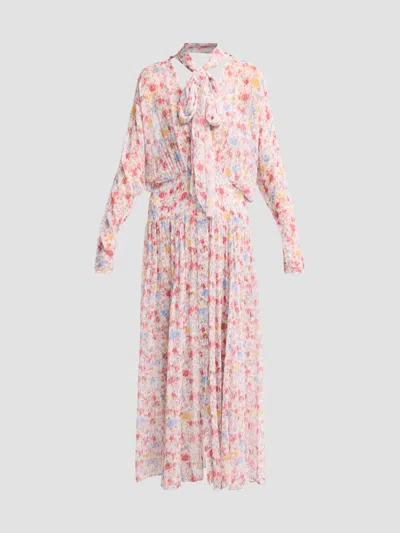 Ganni Women's Textured Silk Georgette Maxi Dress In Neutral