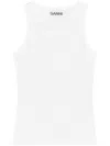 Ganni Soft Cotton Rib Tank Top In White