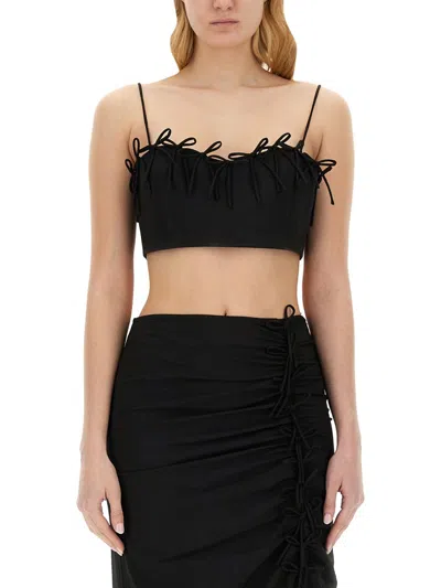 GANNI GANNI WOMEN TOP WITH BOWS