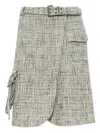 Ganni Women Tweed Midi Skirt In Multi