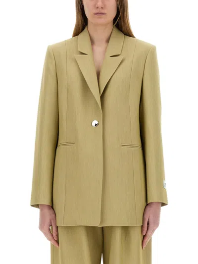Ganni Women Twill Suit Blazer In Beige