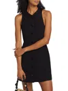 Ganni Women's Twill Suiting Vest Minidress In Black