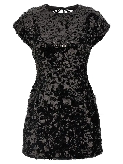 Ganni Women 'velvet Sequins Mini' Dress In Black