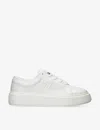 GANNI GANNI WOMEN'S WHITE SPORTY MIX LOGO-EMBOSSED FAUX-LEATHER LOW-TOP TRAINERS,67371670
