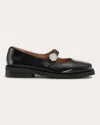Ganni Crystal-embellished Leather Mary Jane Shoes In Black