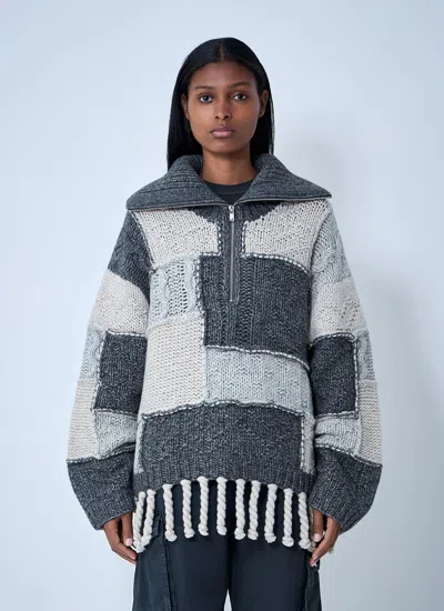 Ganni Women Wool-blend Sweater In Gray