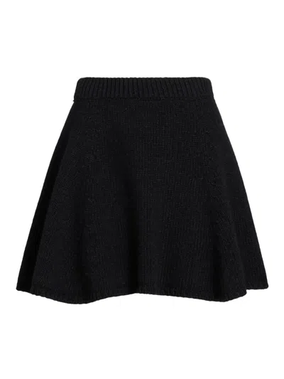 Ganni Women's Wool-blend Knit Miniskirt In Black