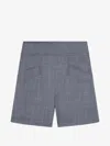 Ganni Wool Tailored Shorts In Grigio