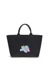 Ganni Xxl Logo-embellished Canvas Tote Bag In Black