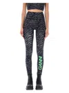 Ganni Zebra-print High-waisted Leggings In Phantom Zebra