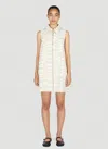Ganni Zebra Print Denim Trapeze Shirtdress In Cream
