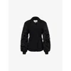Ganni Black Blazer With Contrasting-fabric Sleeves In Black