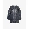 Ganni Womens Black Sand Shiny Quilted Recycled-nylon Jacket In Black Sand