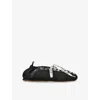 Ganni Sporty Nylon Ballerina Sneakers Lace Up In Black