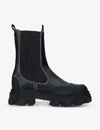 Ganni Chelsea Mid Leather Boots In Black