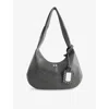 Ganni Womens Steal Grey Bou Hobo Medium Leather-blend Shoulder Bag
