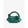 Ganni Womens Pineneedle Bou Mini Patent-leather Shoulder Bag