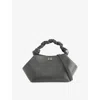 Ganni Womens Steal Grey Bou Small Leather-blend Top-handle Bag In Gray