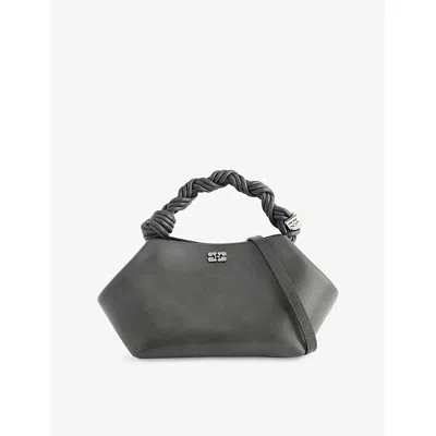 Ganni Womens Steal Grey Bou Small Leather-blend Top-handle Bag
