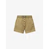 Ganni Womens Boa Brand-patch High-rise Stretch-cotton Shorts In Multi