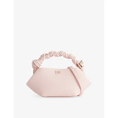 Ganni Womens Chalk Pink Bou Mini Grained-leather Top-handle Bag