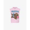 Ganni Womens Chalk Pink Puppy Round-neck Wool-blend Vest In Pink