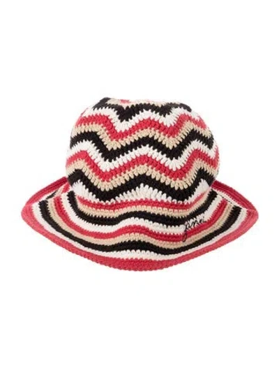 Pre-owned Ganni Womens' Cotton Bucket Hat In Red
