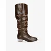 Ganni Slouchy Boot Butterfly In Green