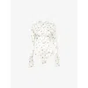 Ganni Floral-print Bodysuit In Egret