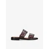 Ganni Leather Sandals In Brown