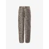 Ganni Stary Barrel Jeans In Leopard In Leopard