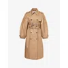 Ganni Womens Tigers Eye Logo-embellished Bonded Cotton Trench Coat In Tigers Eye