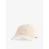 Ganni Womens Egret Washed Logo-embroidered Cotton-canvas Cap