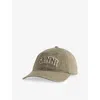 Ganni Womens Kalamata Washed Logo-embroidered Cotton-canvas Cap