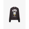 Ganni Womens  X Disney Daisy Duck Round-neck Cotton-jersey Sweatshirt In Black